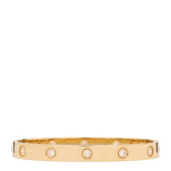 CARTIER 18K Yellow Gold 10 Diamond LOVE Bracelet 16