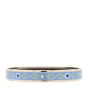 HERMES Enamel Printed Narrow Bracelet 70 Bleu