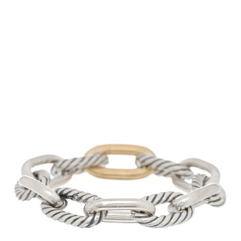 DAVID YURMAN Sterling Silver 18K Yellow Gold 13.5mm Large Madison Cable Link Bracelet