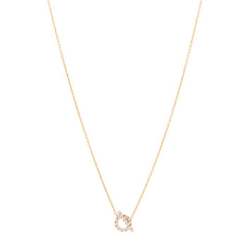 HERMES 18K Rose Gold Diamond Finesse Pendant Necklace