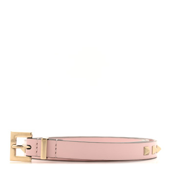 VALENTINO GARAVANI Calfskin Rockstud Belt 90 36 Light Pink