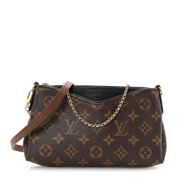 LOUIS VUITTON Monogram Pallas Clutch Black