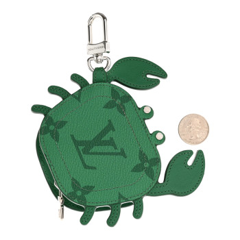 LOUIS VUITTON Monogram Crab Bag Charm Green