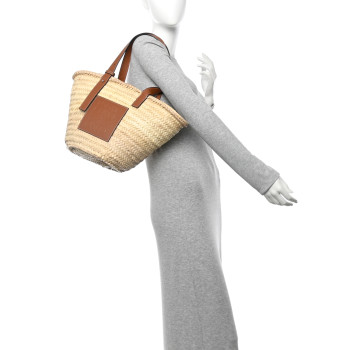LOEWE Raffia Basket Tote Bag Natural Tan