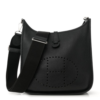 HERMES Taurillon Clemence Evelyne III PM Black