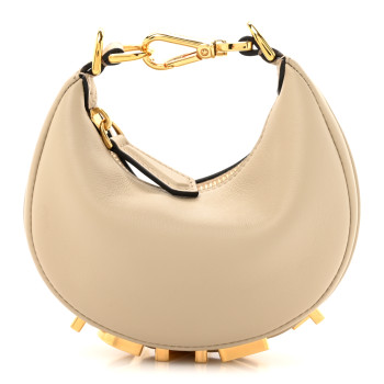 FENDI Vitello Grace Matte Nano Fendigraphy Hobo Charm Nuvola