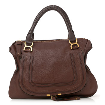 CHLOE Calfskin Large Marcie Satchel Ebony