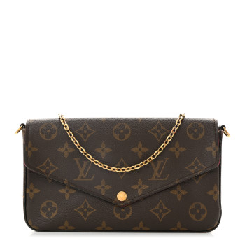LOUIS VUITTON Monogram Pochette Felicie Chain Wallet Fuchsia