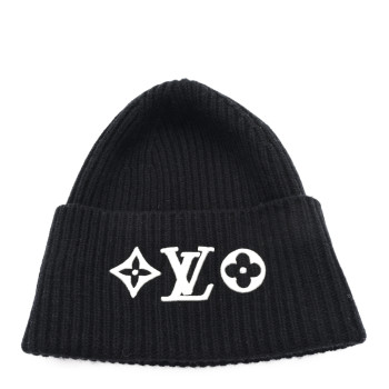LOUIS VUITTON Wool LV Headline Beanie Hat Black