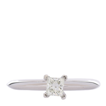TIFFANY Platinum Diamond .29ct Princess Cut Engagement Ring 51 5.75