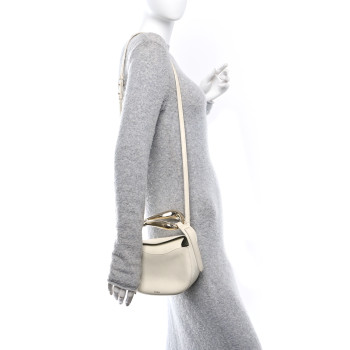 CHLOE Small Grain Calfskin Kiss Bag Natural White