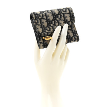 CHRISTIAN DIOR Oblique Saddle Lotus Wallet Blue