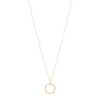 CARTIER 18K Yellow Gold Diamond Juste Un Clou Paved Pendant Necklace