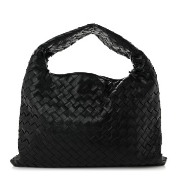 BOTTEGA VENETA Calfskin Intrecciato Small Hop Black