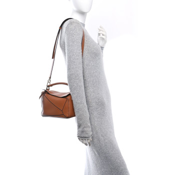 LOEWE Calfskin Small Puzzle Bag Tan