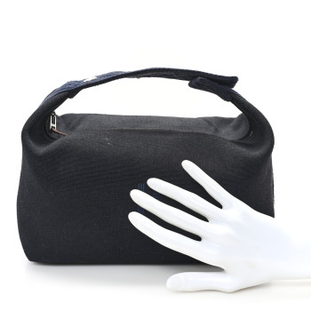 HERMES Canvas Large Bride-A-Brac Pouch Bleu Nuit