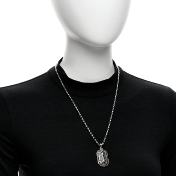 DAVID YURMAN Sterling Silver Black Diamond 36.3mm Faceted Amulet Pendant