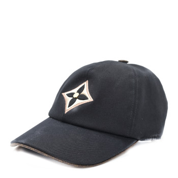 LOUIS VUITTON Monogram Cotton Jacquard Embroidered LV Day Cap L Black