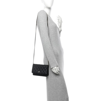 CHANEL Caviar Quilted Wallet On Chain WOC Black
