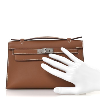 HERMES Swift Kelly Pochette Clutch Gold
