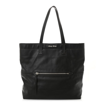 MIU MIU Vitello Soft Calfskin Shopping Tote Ebano