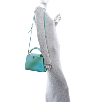 LOUIS VUITTON Taurillon Gradient Capucines BB  Bleu Vert