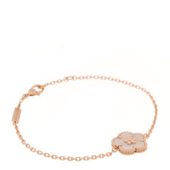 VAN CLEEF & ARPELS 18K Rose Gold Mother of Pearl Lucky Spring Plum Blossom Bracelet