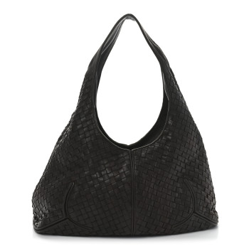 BOTTEGA VENETA Nappa Intrecciato Ball Hobo Ebano