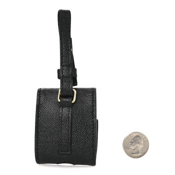 SAINT LAURENT Grain De Poudre Monogram Airpods Case Black