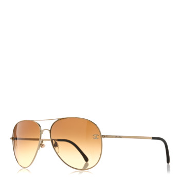CHANEL Aviator CC Sunglasses 4189-T-Q Gold
