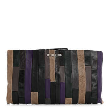 MIU MIU Nappa Patchwork Clutch Multicolor