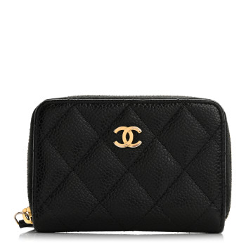CHANEL Caviar Quilted Classic Zipped Coin Purse Black