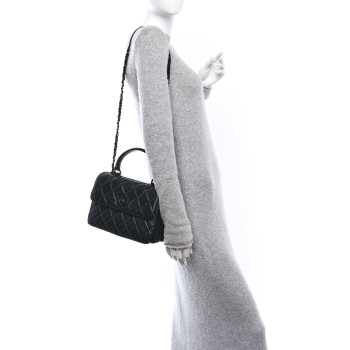 CHANEL Lambskin Quilted Mini Trendy CC Dual Handle Flap Bag So Black