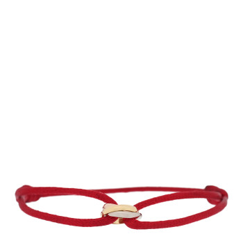 CARTIER 18K Pink Yellow White Gold Trinity Cord Bracelet Red