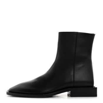 BALENCIAGA Calfskin Soft Rim Ankle Booties 40 Black