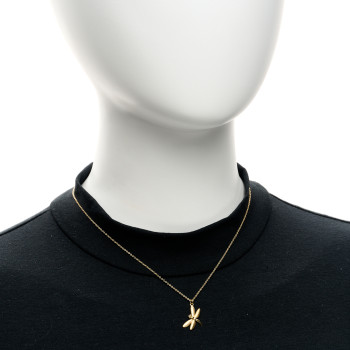 TIFFANY 18K Yellow Gold Dragonfly Pendant Necklace