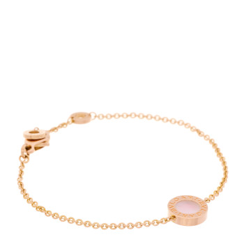BULGARI 18K Rose Gold Mother of Pearl Carnelian BVLGARI BVLGARI Chain Bracelet