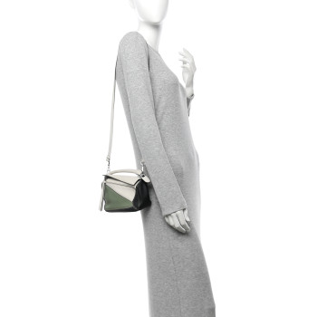 LOEWE Calfskin Mini Puzzle Bag Soft White Rosemary