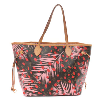 LOUIS VUITTON Monogram Jungle Dots Neo Neverfull MM Sugar Pink Poppy