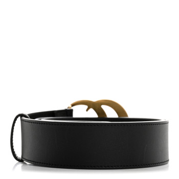GUCCI Calfskin Double G 40mm Belt 85 34 Black