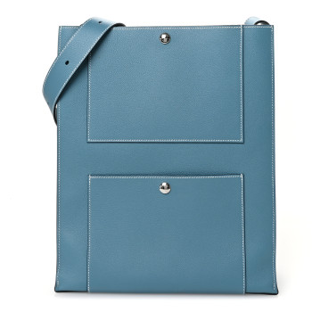 HERMES Evercolor Cab’H Tote Bag Bleu Jean