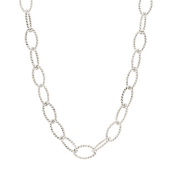 TIFFANY Sterling Silver Oval Twist Link Necklace
