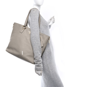 PRADA Vitello Phenix Side Zip Tote Argilla