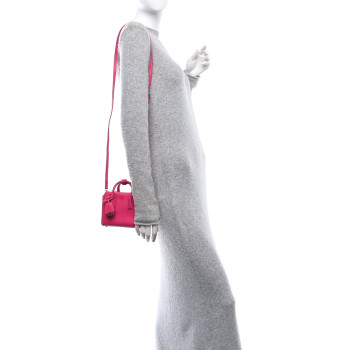 MCM Grained Calfskin X-Mini Milla Tote Beetroot Pink