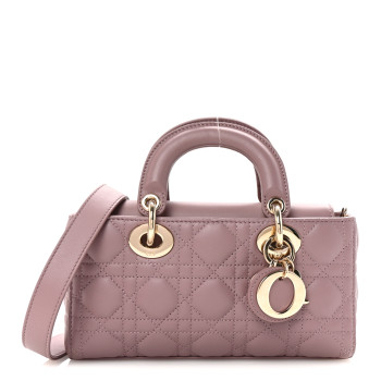 CHRISTIAN DIOR Lambskin Cannage Small Lady D-Joy Peony Pink