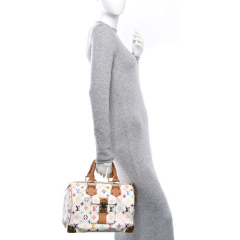 LOUIS VUITTON Monogram Multicolor Speedy 30 White