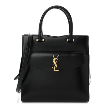 SAINT LAURENT Shiny Calfskin Small Uptown Tote Black SAINT LAURENT Shiny Calfskin Small Uptown Tote Black