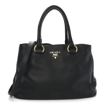 PRADA Vitello Daino Tote Black