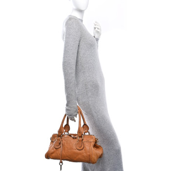 CHLOE Calfskin Medium Paddington Satchel Tan