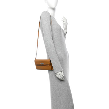 HERMES Evercolor Kelly Wallet To Go Caramel
